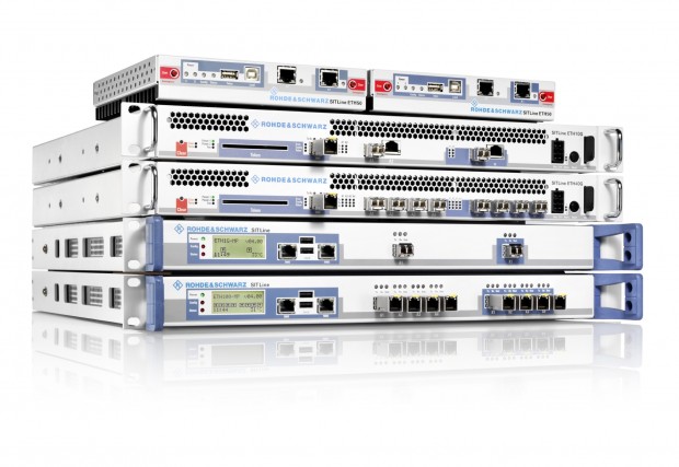 Die SITLine-Reihe von Rohde & Schwarz, in der Mitte das ETH40G